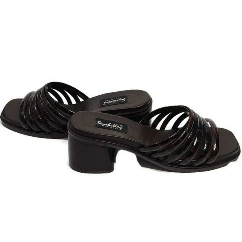 SEYCHELLES Tortoiseshell Strappy Block Heel Slides